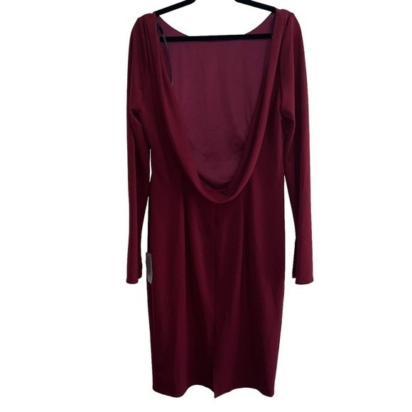 NEW NWT Katie May Surrender Draped Back Dress In Bordeaux - Picture 5 of 9